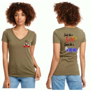 Smile Like a Saint, Swear Like a Sailor Women's V-Neck Tee